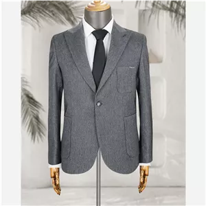 کت تک فاستونی کجراه خاکستری کد 124005