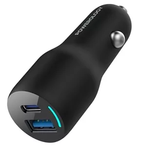 شارژر فندکی فست شارژ ماشین USB و تایپ سی 53 وات پاورولوژی PCCSR012 Powerology