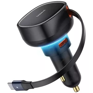 شارژر فندکی فست شارژ ماشین USB و تایپ سی 60 وات بیسوس