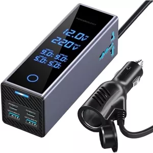 اینورتر فندکی USB و تایپ سی 300 وات پاورولوژی PWCUQC044