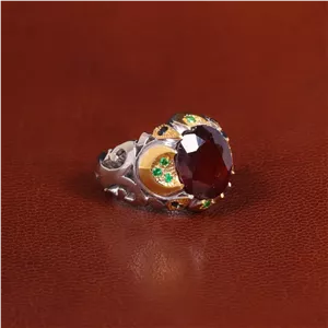 انگشتر گارنت مردانه کد 31717