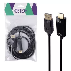 کابل تبدیل تصویر DisplayPort به HDMI دیتکس پلاس +Detex با طول 1.8 متر