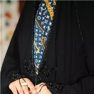 چادر جده جواهردوزی مدل پروانه مخمل چادر مشکی عربی اصیل عبایی چادر جواهر دوزی سرتاسری چادر 