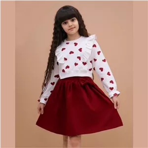 لباس دخترانه کراپ دامن دخترانه قلب از 40، 45