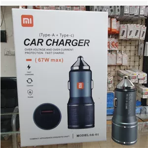  فندکی 67 وات شیائومی MAX 67w فلزی مدل 0A 01 توربوشارژر 2پورتusb و pd دارای لامپ LEDکیفیت فوق العاده عالی