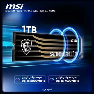 اس اس دی اینترنال PCIe Gen4 x4 ام اس آی مدل SPATIUM M480 PRO ظرفیت 1 ترابایت