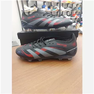 کفش فوتبال چمن آدیداس استوکدار بلینگام Predator Elite FG TEASER رنگ مشکی قرمزAdidas Predator
