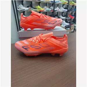 کفش فوتبال چمن آدیداس اف50 پلاس مسی استوکدار رنگ نارنجی Adidas f50+fg