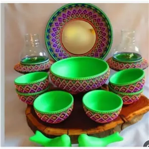 ست هفت سین سبز سفالی