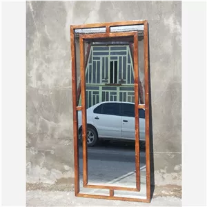 قاب آینه پنجره ای تمام چوب طبیعی (بدون آینه)