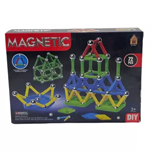 ساختنی 72 تکه ناب سل مدل مگنت گوی و میله MAGNETIC GAMES AND LEARNING