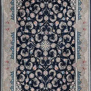 فرش ستاره کویر یزد 1000 شانه کلکسیون نقش جهان کد E40 زمینه 2093 (برجسته)
