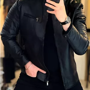 کت چرم مشکی 635