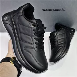 کفش طبی زنانه و پسرانه اکو زیره ژله ای رویه طرح چرم مشکی سایز 39 40 