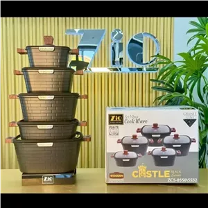 آرام پز سرویس قابلمه گرانیت 10 پارچه زیو ترکیه مدل ZCS-8550 اصلی ضمانتی 