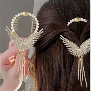 گیره گوجه ای زنانه مدل بال فرشته پرفروش