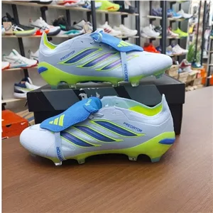 کفش فوتبال چمن آدیداس استوکدار بلینگام رنگ ابی سبز فسفری 2026 Adidas PredatorAdidas Predator