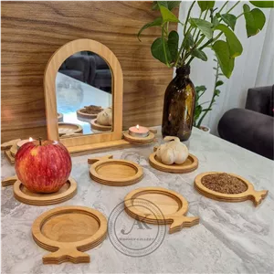 ست هفت سین چوبی 10 پارچه سفره هفت سین چوبی 7سین چوبی