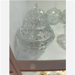 قندان شیشه ای بلور شفاف 