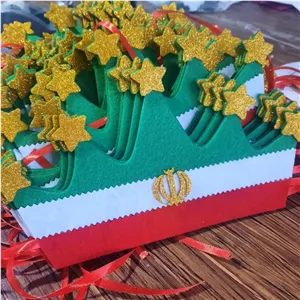 گیفت تاج از جنس نمد با پرچم زیبای ایران