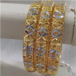 النگو زنانه هندی (تک پوش طرح طلا) فنری آبکاری رنگ ثابت