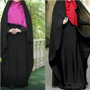 چادر زنانه کمری مدل حسنا جنس کرپ حریر الاسود