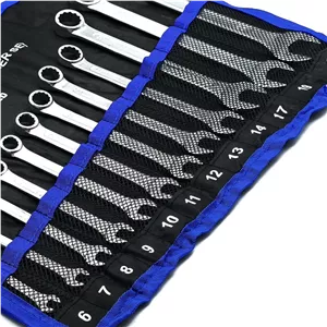 آچار یکسر تخت و یکسر رینگی کنترا مدل CRV-3113A سایز 6 الی 22 میلی متر مجموعه 12 عددی