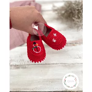 گیوه نوزادی با زیره نرم و سبک بدون چسب دست دوز با نخ نرم 