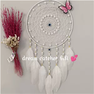 آویز دیواری دریم کچر (سفید عروسکی)قطر حلقه 20cm