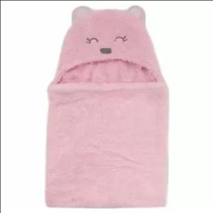 پتو کلاه دار بچگانه برند آمریکایی carters سایز 3تا6 ماه رنگ صورتی پتو کارترز