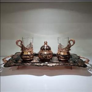 ست چای خوری 2 نفره مس مدل الماس تراش