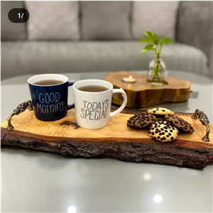 سینی مزه چوبی روستیک یا چای چوب جنگلی توسکا 