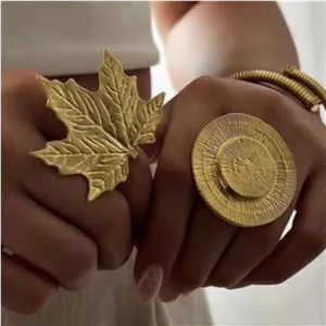 انگشتر ورشو مدل برگ دخترانه زنانه 