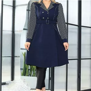  سارافن چهار دکمه سرمه ای خرجکار الیزه طرح دوتیکه چسبیده 