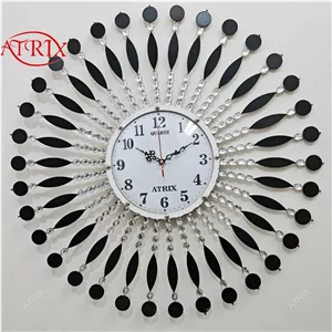 ساعت دیواری آتریکس مدل نگین دار کد A502 سایز بزرگ 60 سانتیمتر