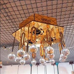 لوستر کریستالی مدرن (سقفی و آویز) مدل باران سایز 30x30