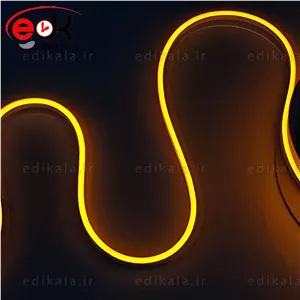 ریسه نئون فلکسی رنگ زرد انبه ای در متراژ دلخواه با بهترین کیفیت 6 12 میل نرم و منعطف