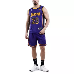 ست رکابی و شلوارک بسکتبالی لیکرز مدل Jordan-DRI FIT-4L1123 بنفش