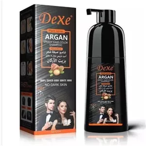شامپو رنگ مو مشکی طبیعی در 8 دقیقه با روغن آرگان مراکش برند دکس DEXE