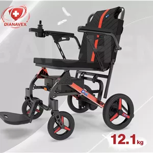 ویلچر برقی تاشو سبک وزن آلیاژ منیزیم مدل DC-EM817-A تایوانی دیاناوکس