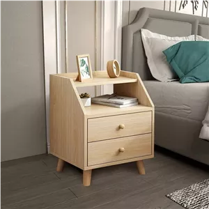 میز پاتختی مدل BL0039 امدیاف ملامینه دو کشو 40×35×55 سانتیمتر