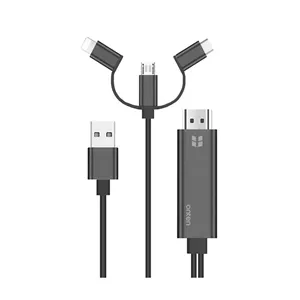 کابل تبدیل HDMI به لایتنینگ microUSB USB-C مدل  OTN-7537A 