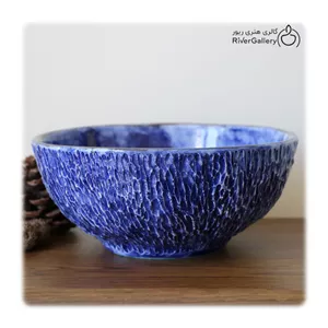 کاسه  سرامیکی دست ساز طوبی رنگ آبی درباری