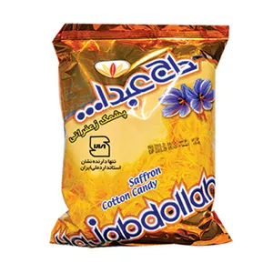 پشمک زعفرانی حاج عبدالله مقدار 350 گرم 6260290070587