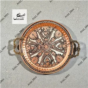سینی گردمسی نقره کوب تراش دسته دار طرح دار نانو الماس تراش زنجان