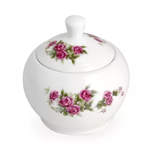 قندان چینی طرح گل سرخ اصل
