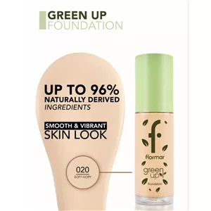 کرم پودر گیاهی شیشه ای گرین آپ فلورمارflormar مدل Green Up 020