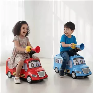ماشین چهارچرخ کودک مدل اتوبوس پایی دو بوقه P34