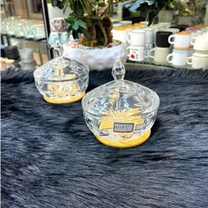 قندان بلور وارداتی DELI ظرف شیشهای شفاف و زیبا نامارا مدل 1