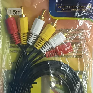 کابل ویدیو سه به سه 1.5 متری انتقال صدا و تصویر آنالوگ با کیفیت مناسب برای دستگاه های قدیمی